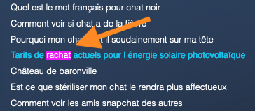 exemple de résultats de recherche large