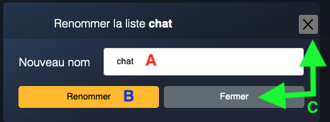 renommer une liste d'idées de sujet