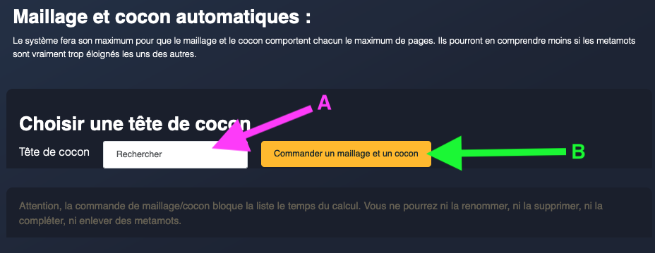 maillage et cocon automatiques