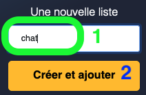 ajout d'une idée de sujet à une nouvelle liste