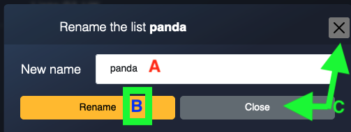 rename a list