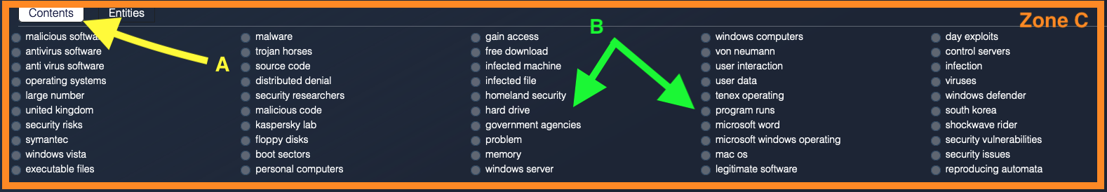 the contents tab
