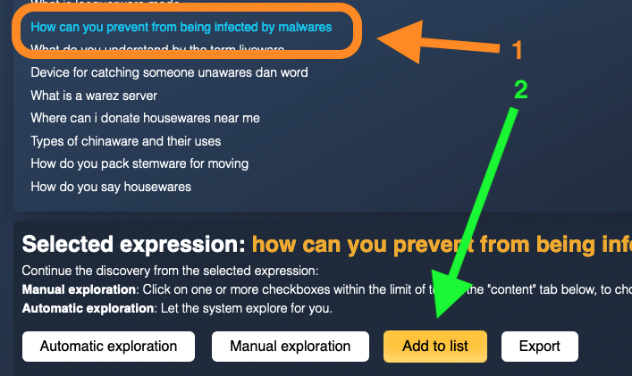 add an idea to a list