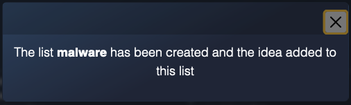 confirmation for list creation