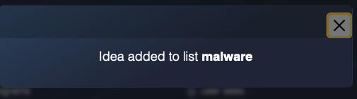 confirmation for adding an idea to the selected list