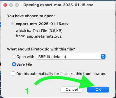 save the export of a topic idea