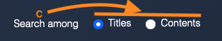 Search among titles or contents