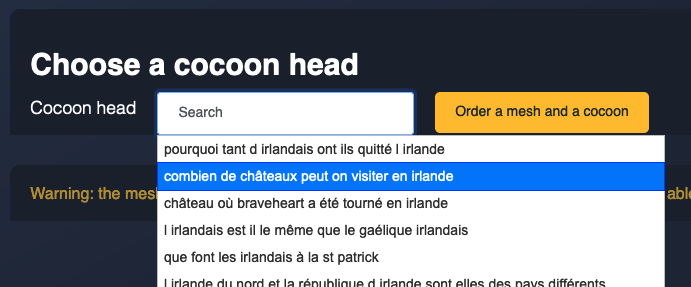 Choose a cocoon head