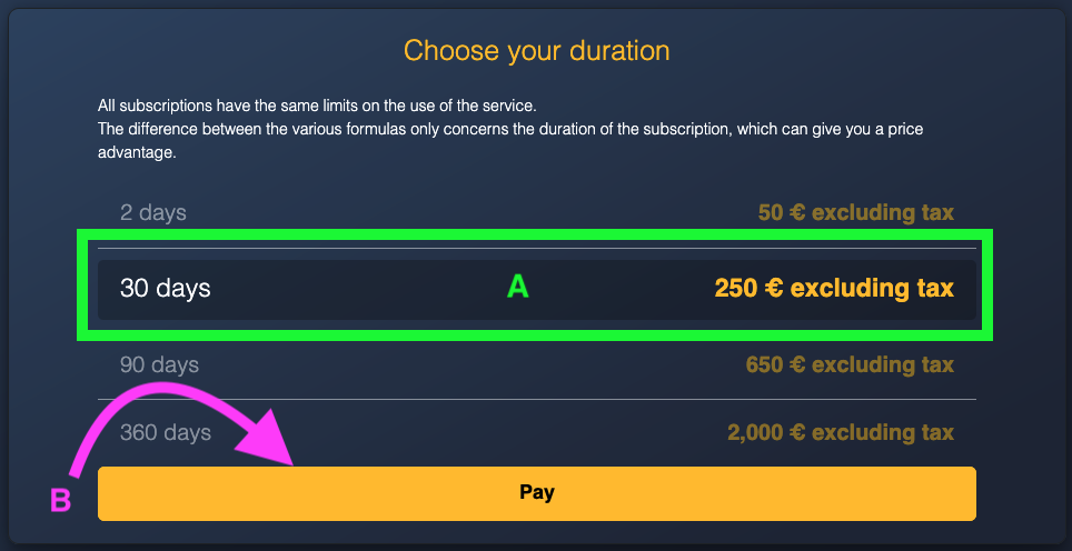 Chosen subscription