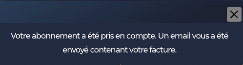 Confirmation de prise en compte de l’abonnement