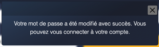 Changement de mot de passe effectué
