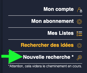 Nouvelle recherche initiale d'idées