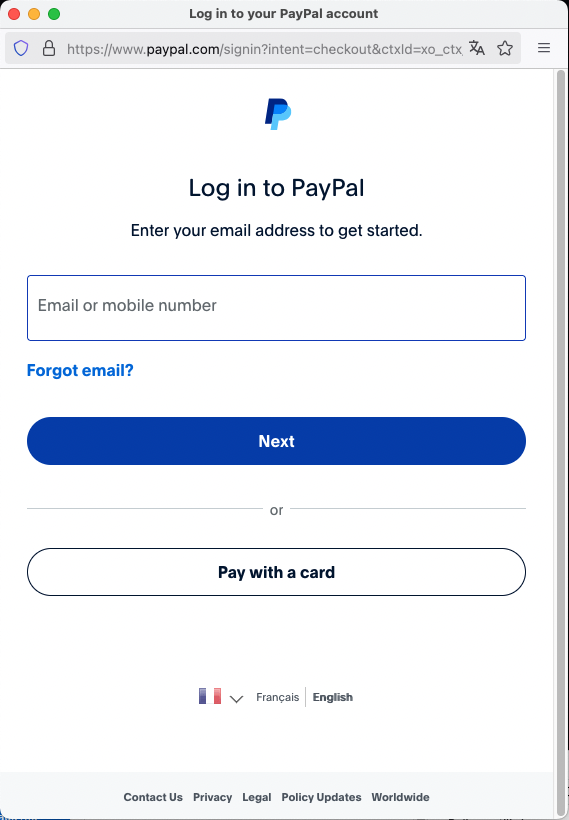Paypal account login