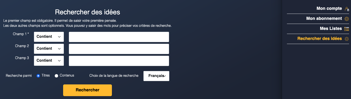 Recherche initiale